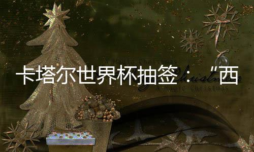 尔世西德东道造之组洲突主界杯寄望围恐抽签卡塔，亚死亡